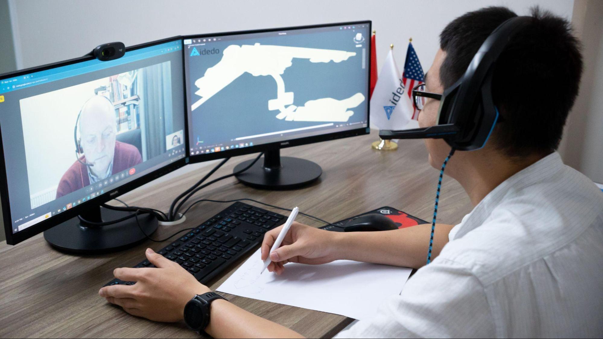 photo of Aiden Tong in an online meeting