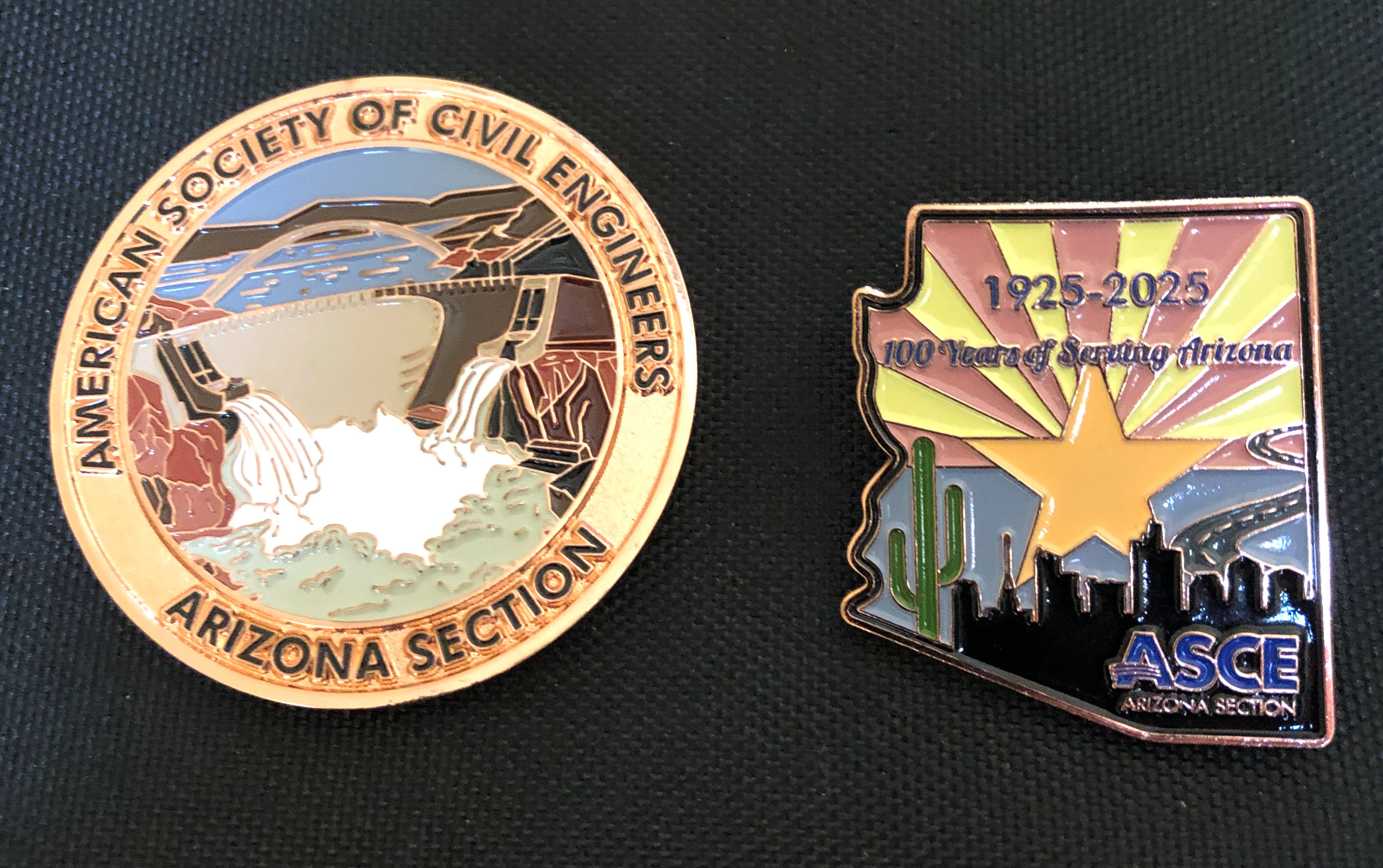 Commemorative keepsake medallion and anniversary logo pin